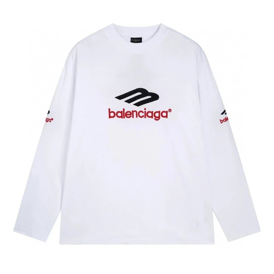 Balenciaga Long-Sleeve Tee Logo Print