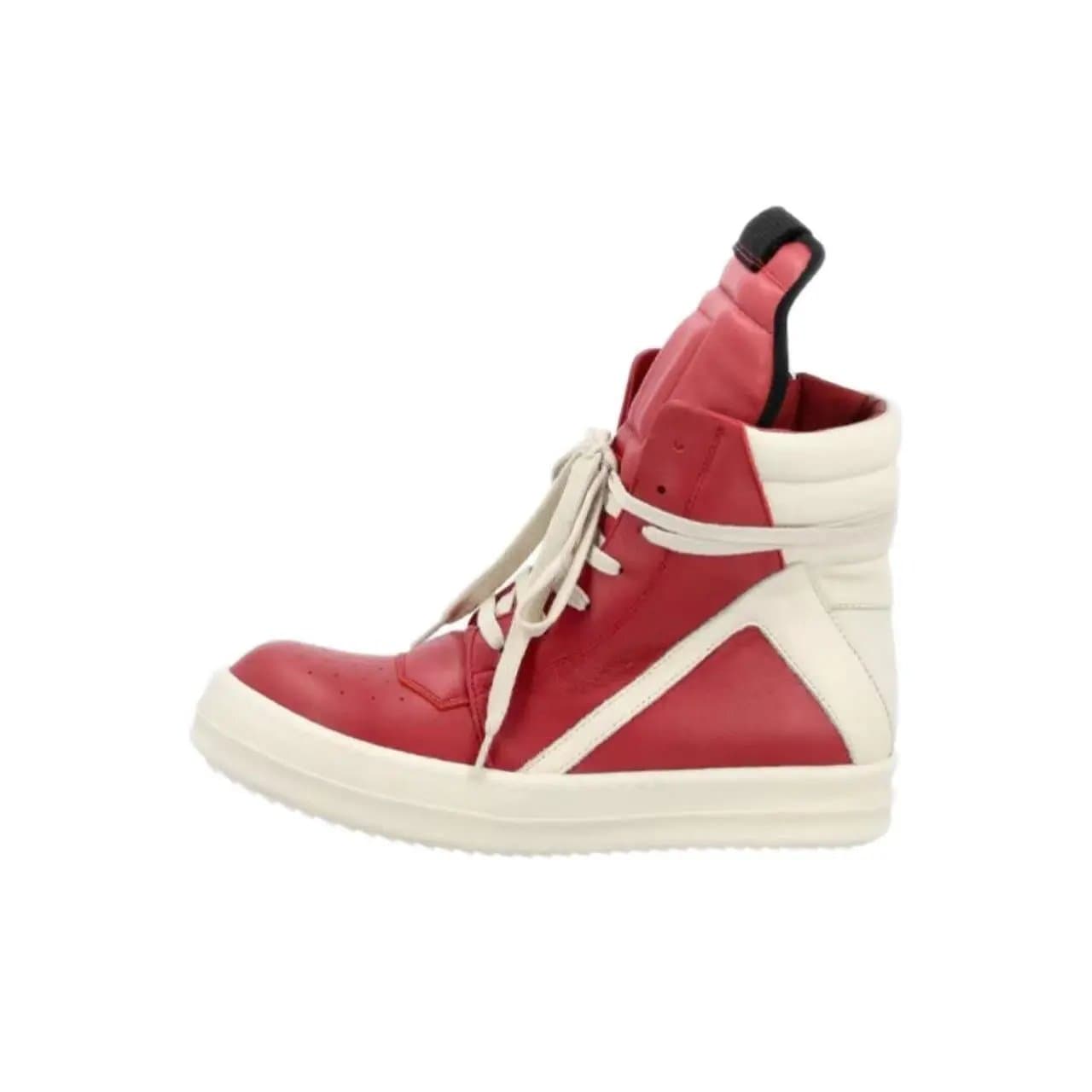 Rick Owens Drkshdw High Suede — 白红色倒三角