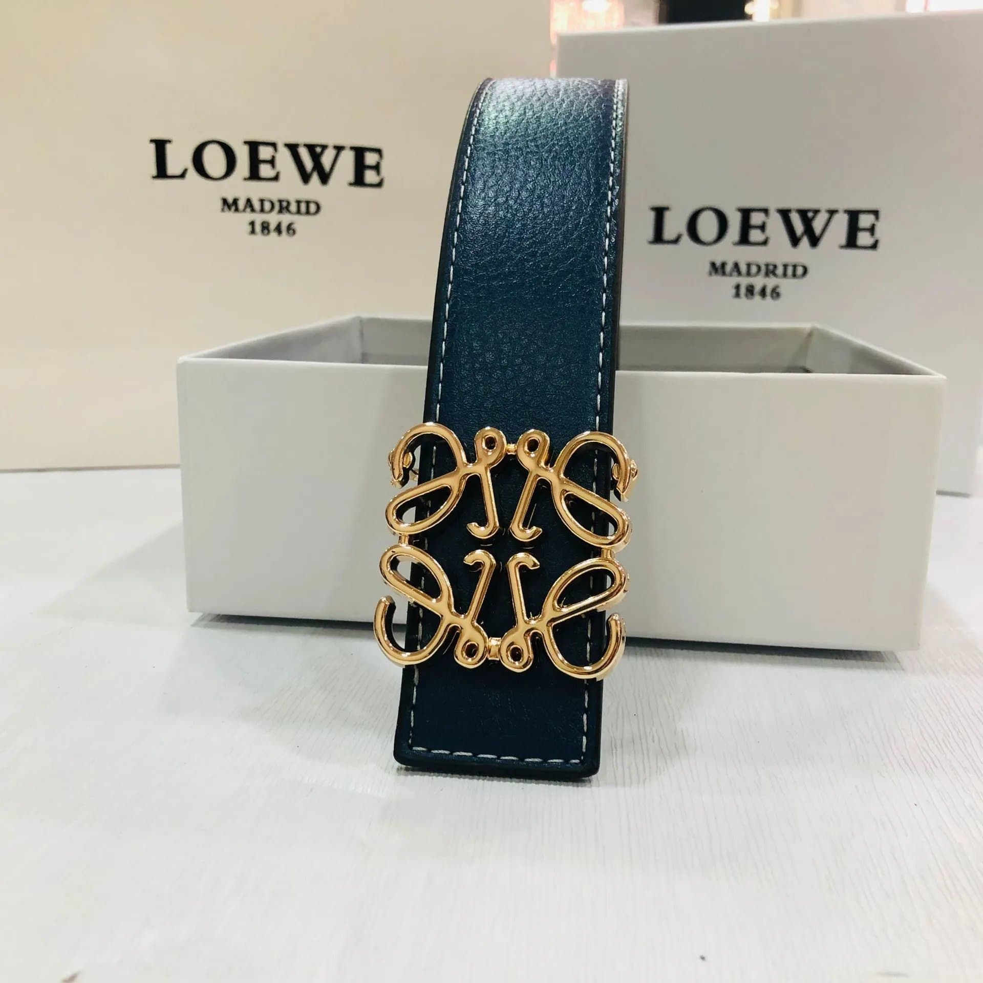 Loewe Anagram Belt Gold Anagram Buckle