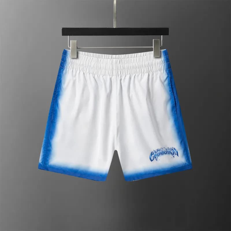 Balenciaga Logo Shorts Dip-Dye Blue