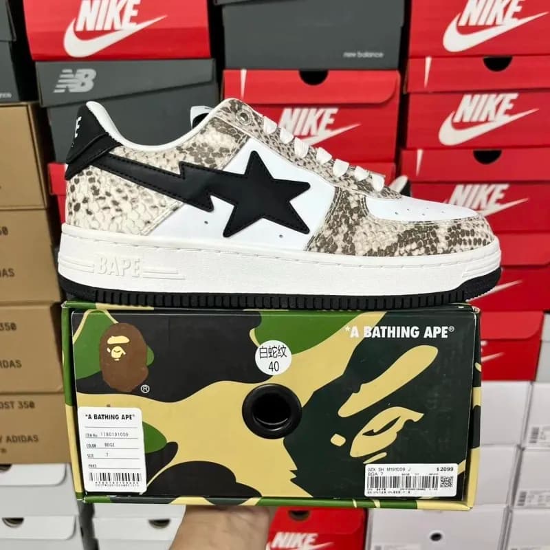 Bape Sta Camouflage Star — 白蛇纹1I80-291-009