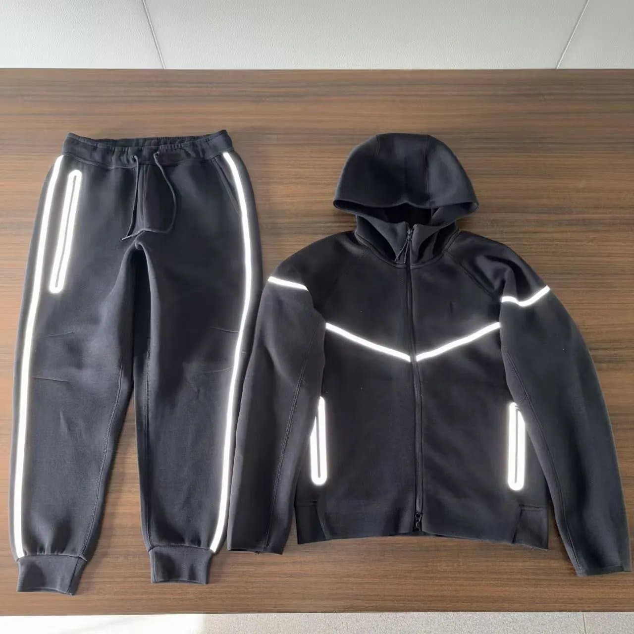 Nike Tech Fleece Hoodie and Joggers Reflective Stripe
