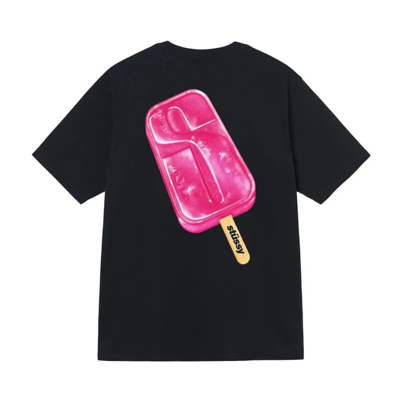 Stüssy Logo Tee Classic Stussy — Black [ice cream]
