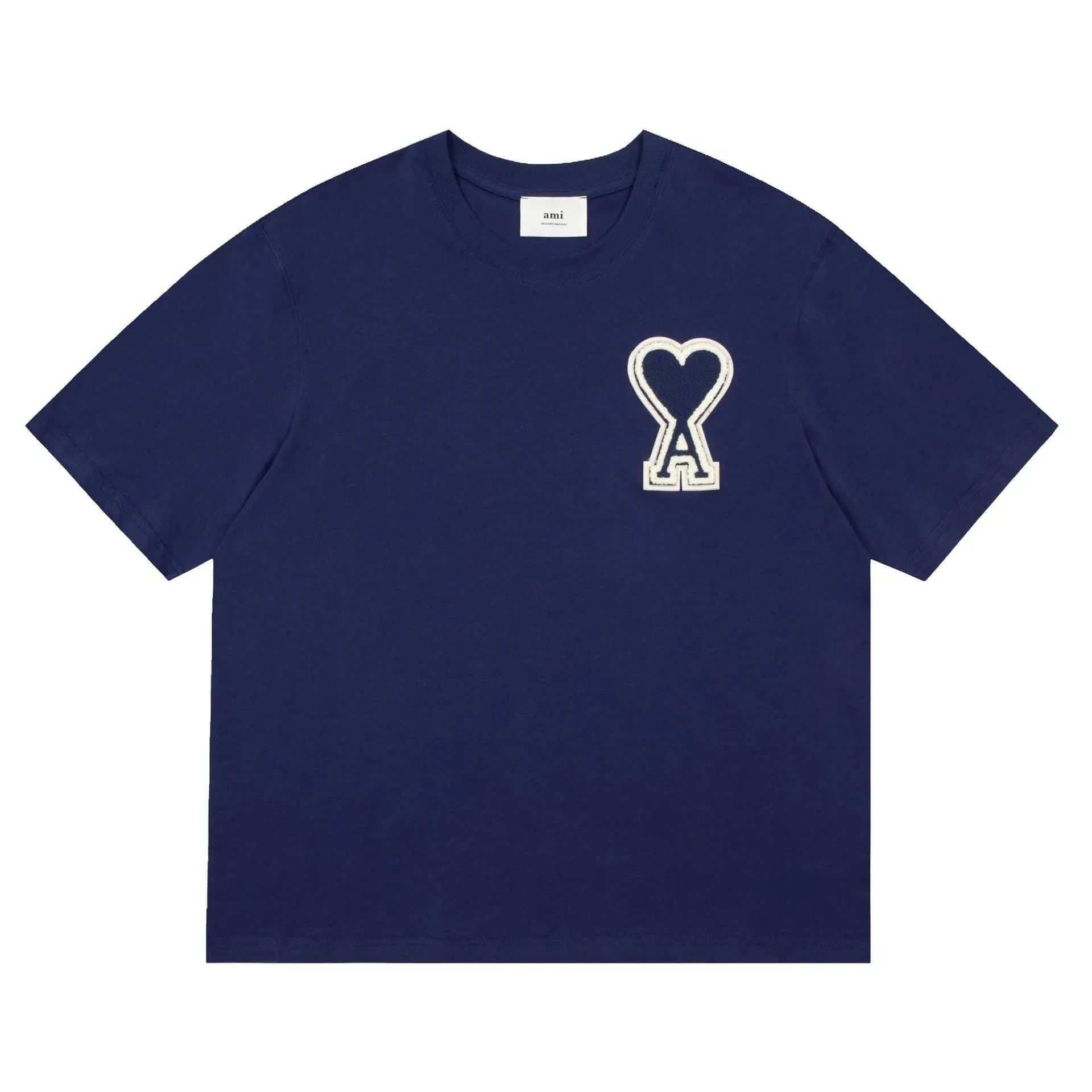 AMI Paris Heart Logo T-Shirt Embroidered Heart A