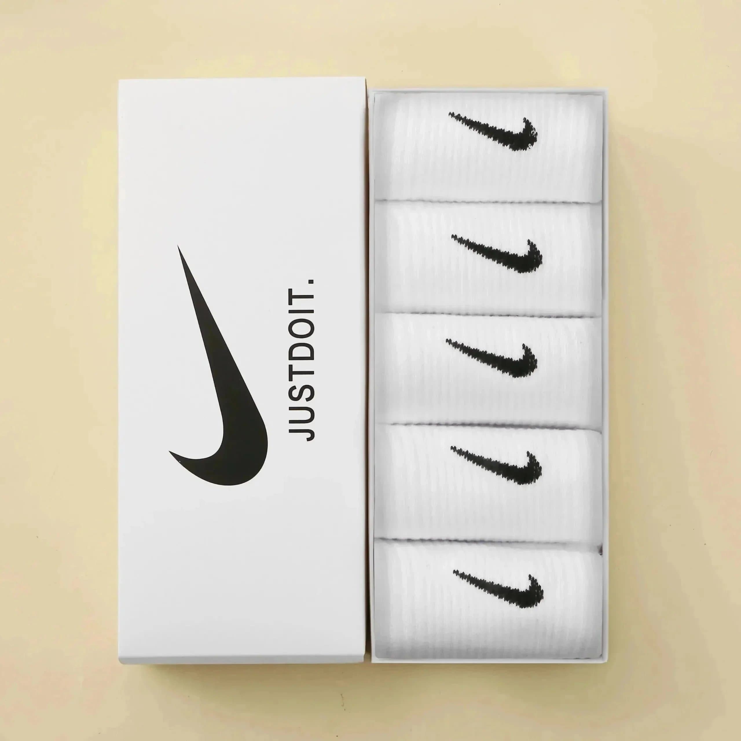 Nike Everyday Socks Low-Cut Ankle — 5 pairs 【all white】