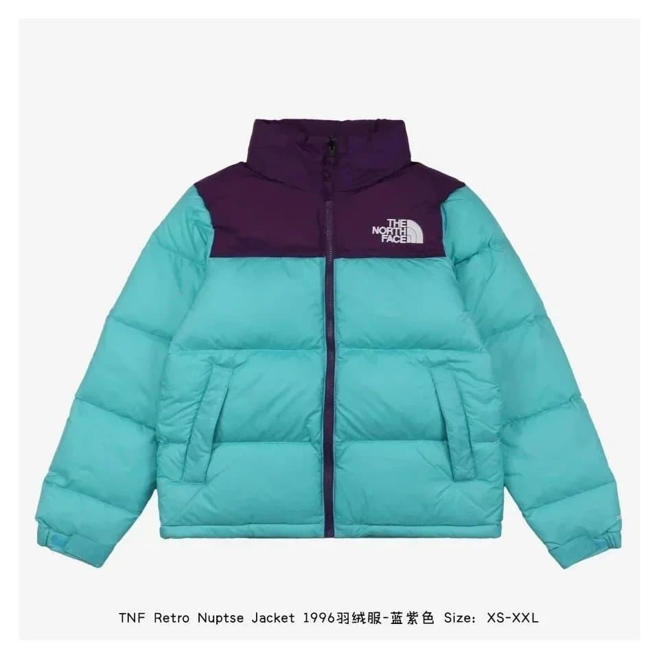 The North Face Retro Nuptse Jacket 1996 Teal and Purple