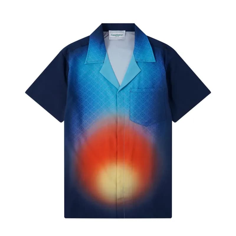 Casablanca Short-Sleeve Shirt Gradient Sunburst Print