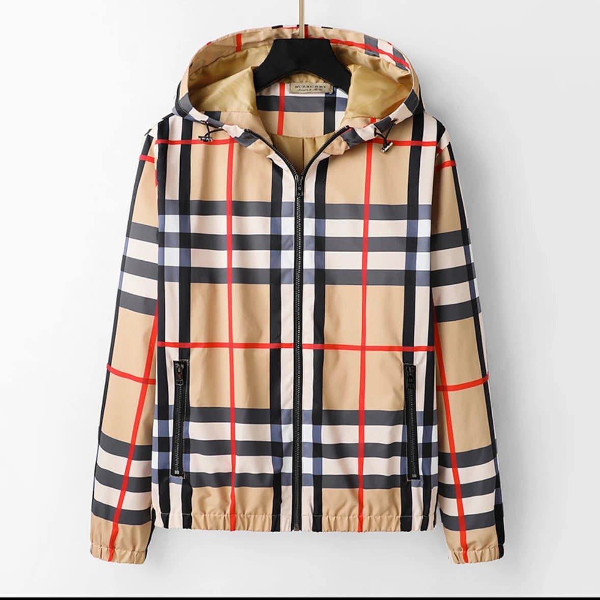 Burberry Check Print Hooded Jacket Classic Vintage Check