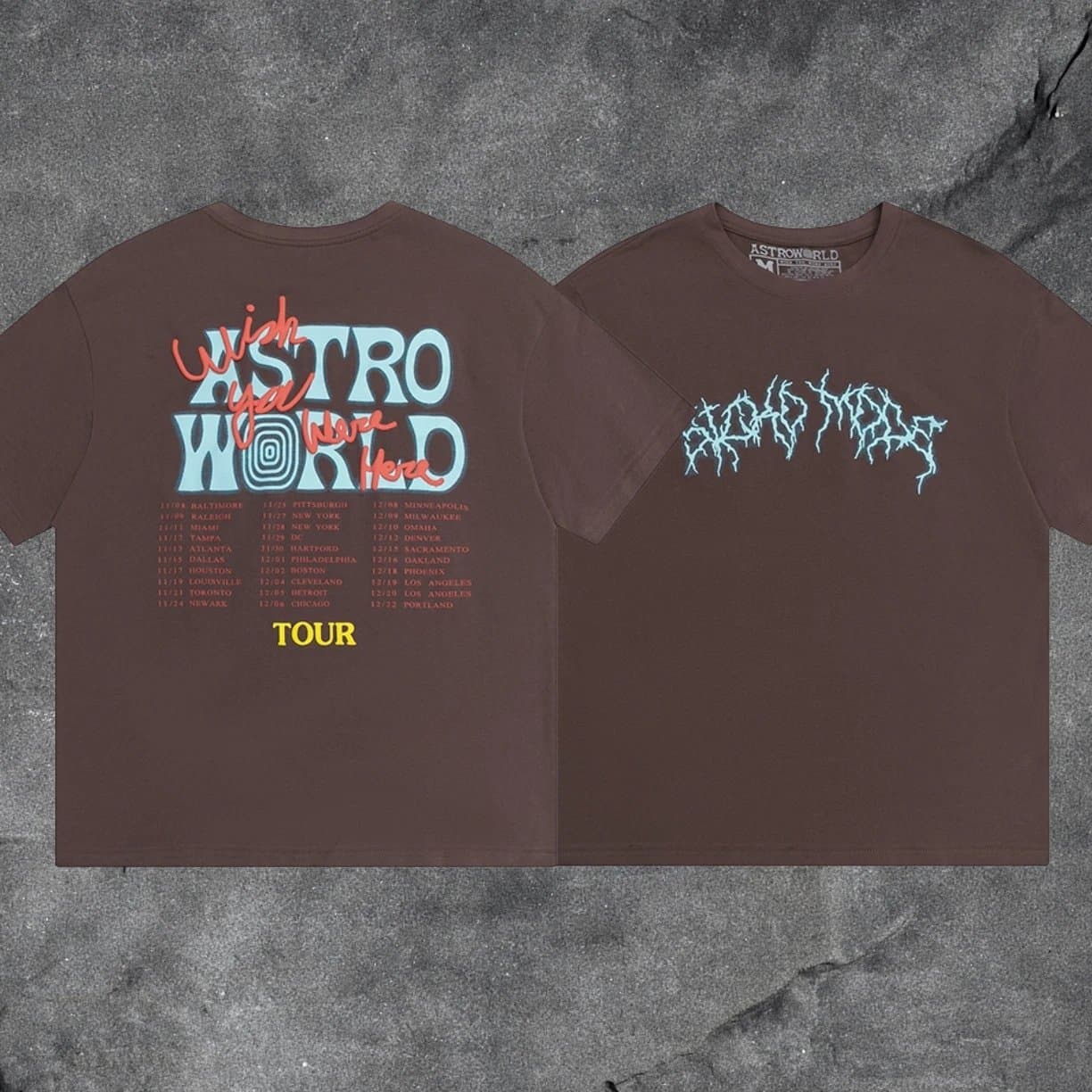 Travis Scott × Off-White T-Shirt Highest — 咖啡色闪电印花 L6012