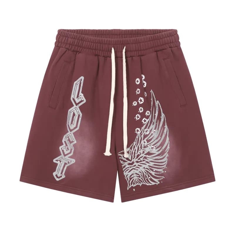 Fear of God Essentials Logo Shorts Emotion Script — 水洗红【15款】
