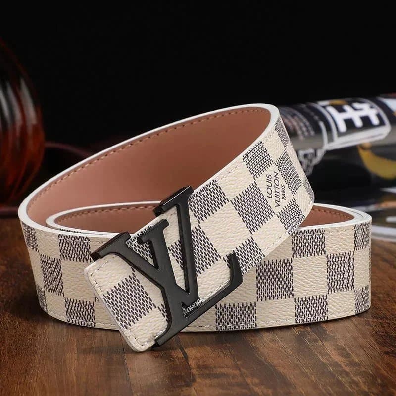 Louis Vuitton LV Belt Monogram Eclipse — 白格黑扣