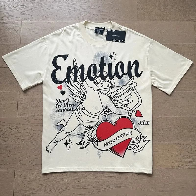 Mixed Emotion Graphic Tee Emotion Cupid Print