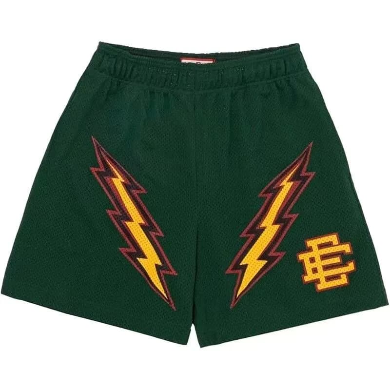 Fear of God Essentials Mesh Shorts Floral Logo Print — 军绿色1