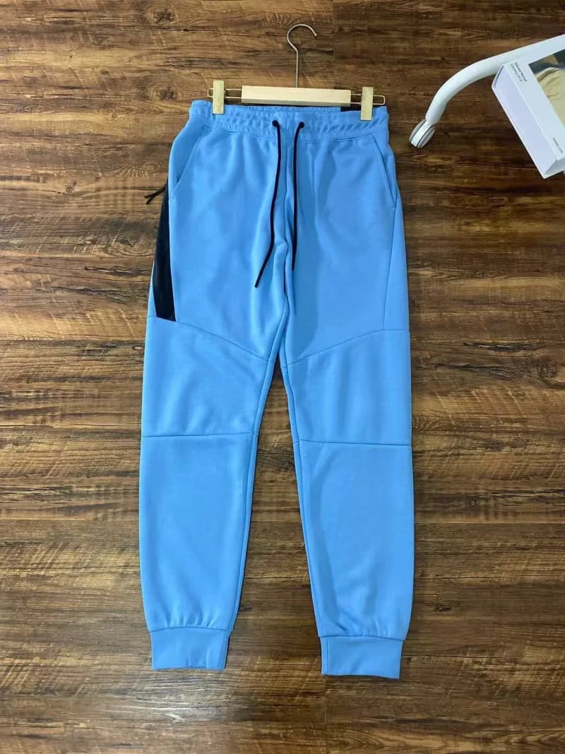 Nike Tech Fleece Joggers Light Blue with Black Panel