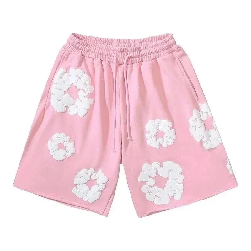 Balenciaga Floral Appliqué Shorts Cloud Motif