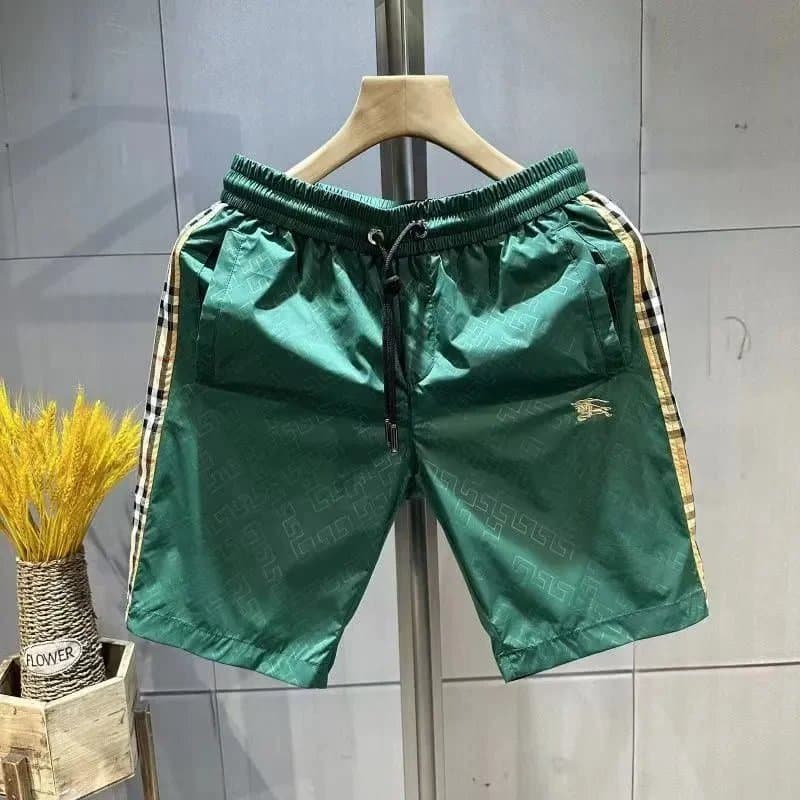 Burberry Logo-Print Shorts Check Stripe Side Tape