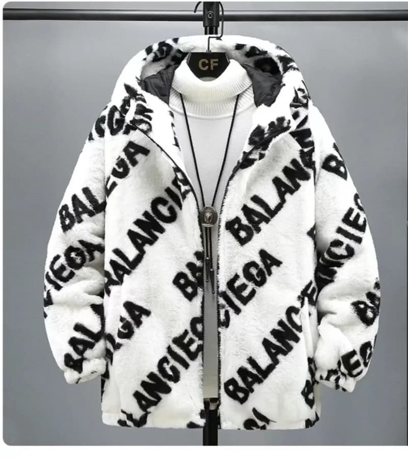 Logo-Print Fleece Jacket All-Over Balenciaga Print