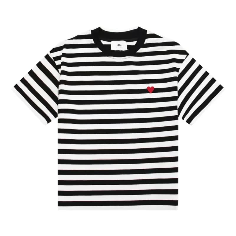 JW Anderson Polo Shirt Heart Logo — 黑白【133小爱心小条纹款】
