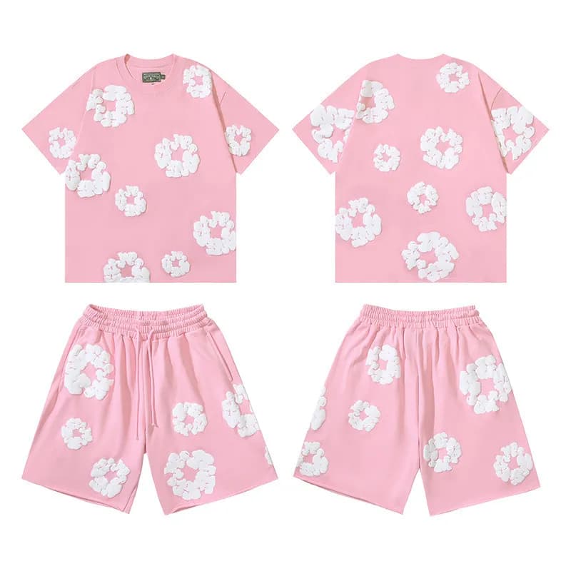 Balenciaga Cloud Print T-Shirt 3D Cloud Motif — 粉色发泡套装