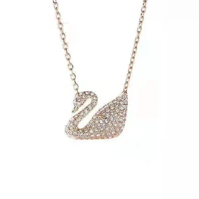 Swarovski Swan Pendant Crystal-Embellished