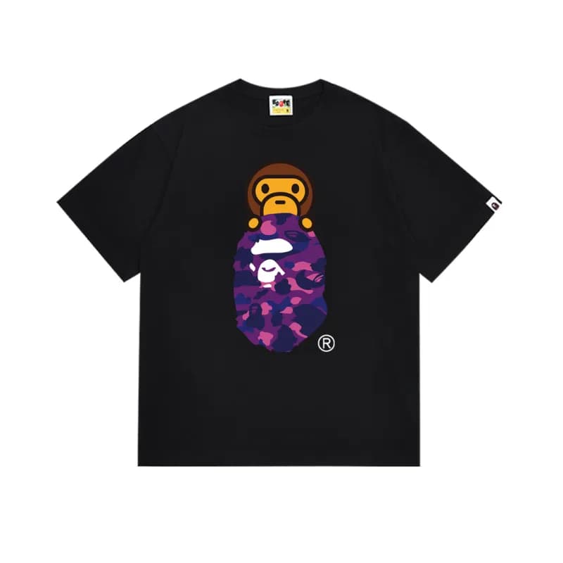 BAPE Ape Head Tee Purple Camo Ape