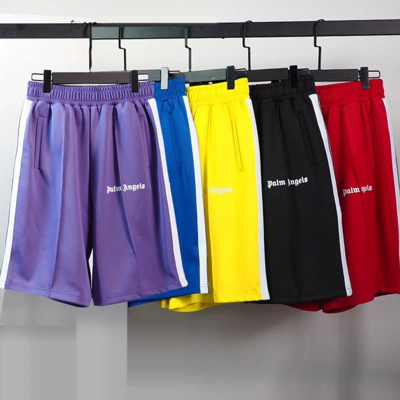 Sp5der Flame Print Shorts Flame Graphic — 701水洗蓝