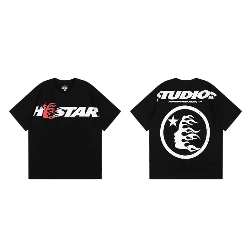 Palm Angels Graphic Tee Hellstar Records Print — H221黑红