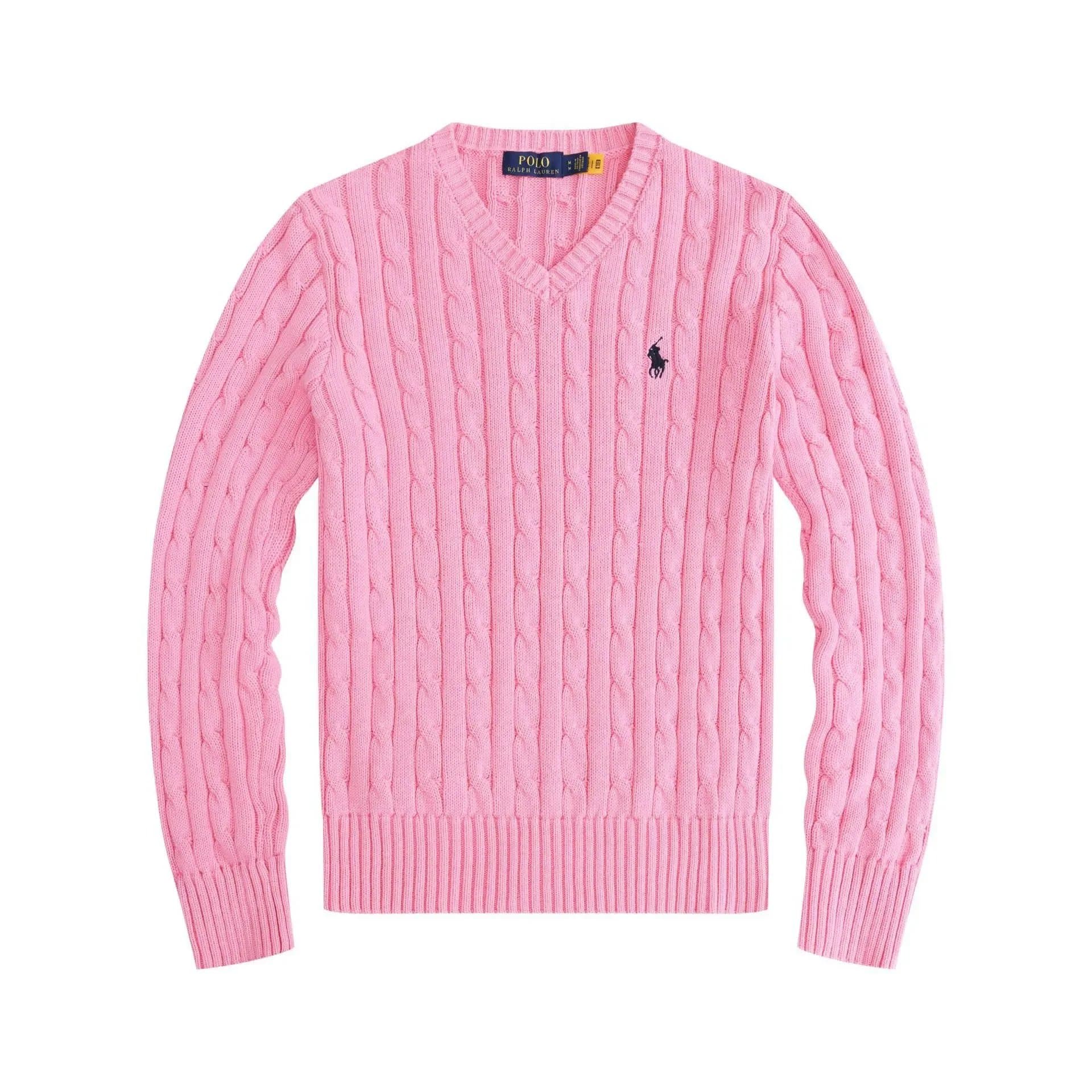 Polo Ralph Lauren Cable Knit V-Neck Sweater Classic Cable