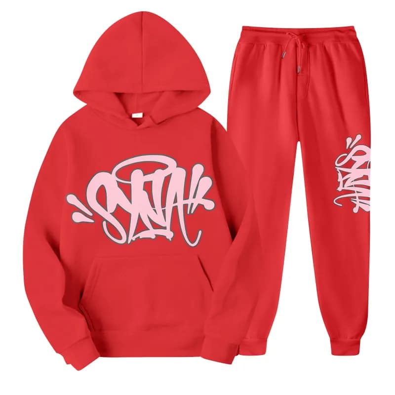 Sp5der Hoodie and Joggers Set Graffiti Logo