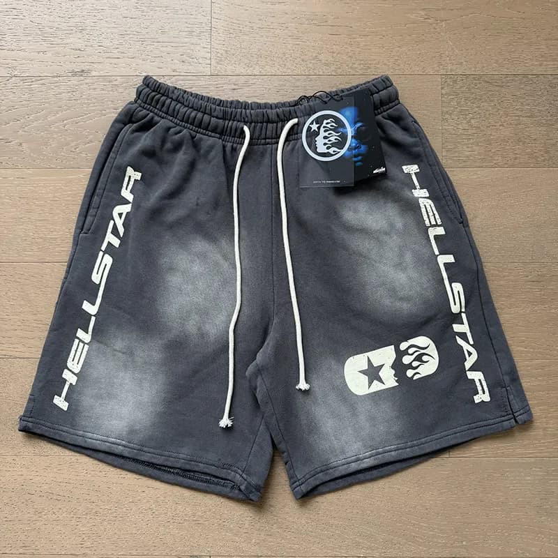 Sp5der Flame Print Shorts White Flame Graphic — 775