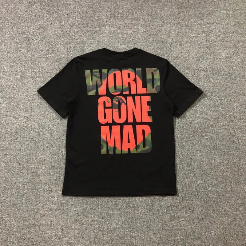 BAPE A Bathing Ape Tee College Logo — 52 黑色