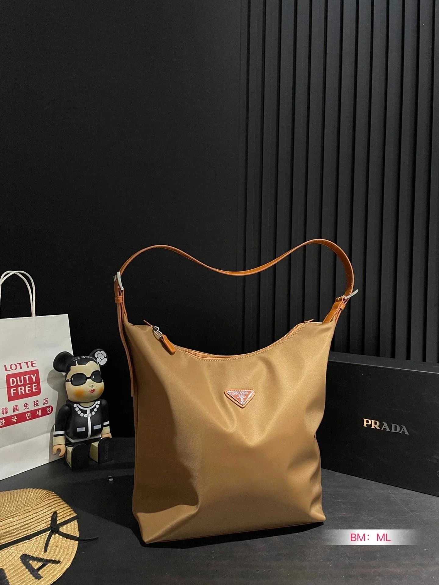 Prada Duffle Bag Nylon with Leather Trim — 050304010-2（Size：30*31cm）