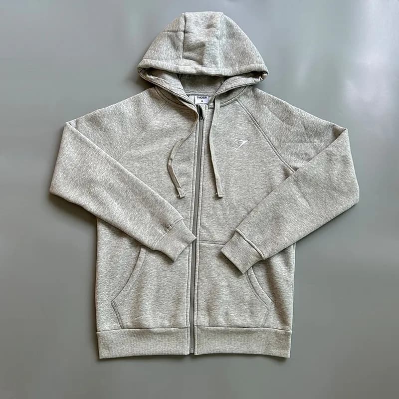 Full Zip Hoodie Heather Grey