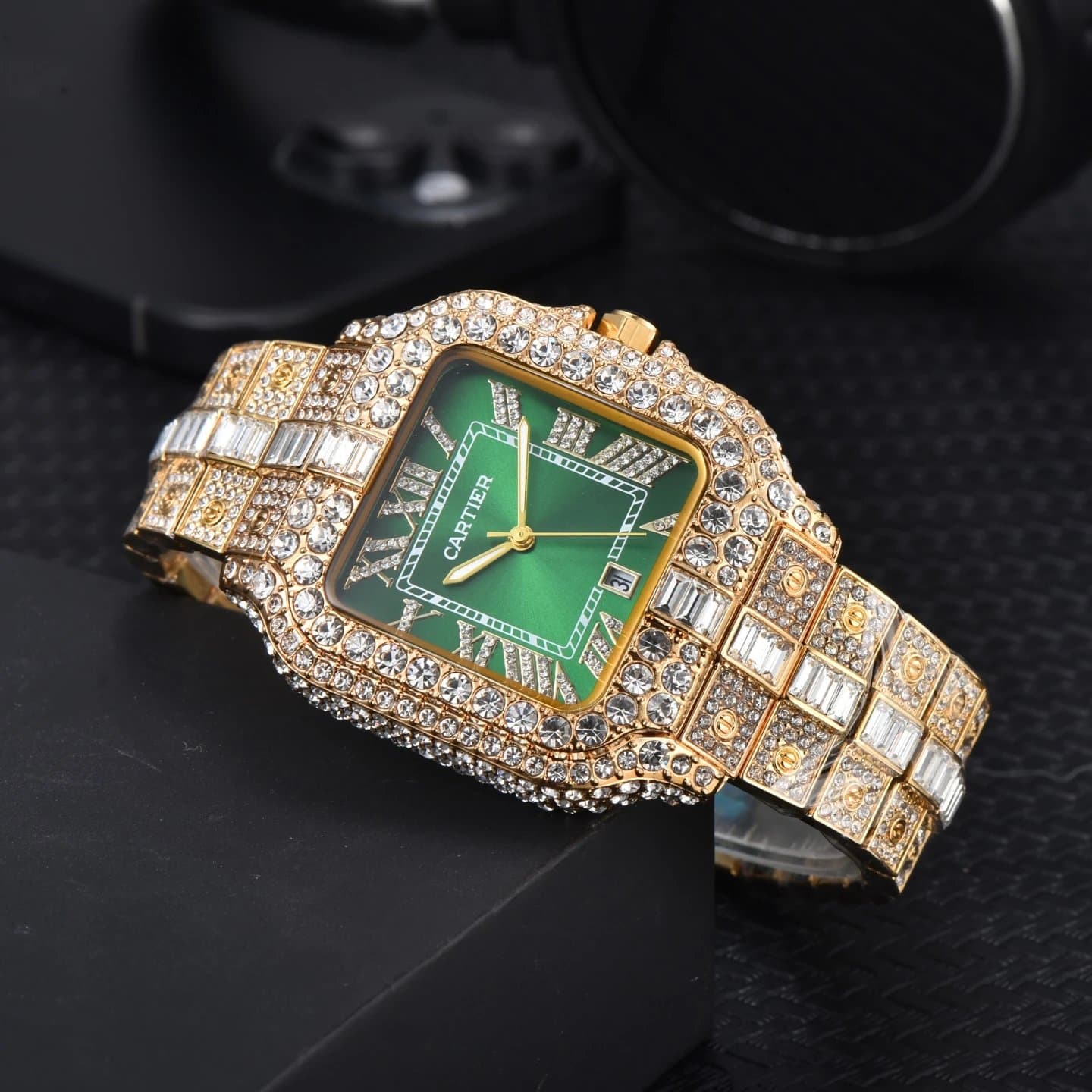 Cartier Santos Paved with Crystals — 均码 · 28