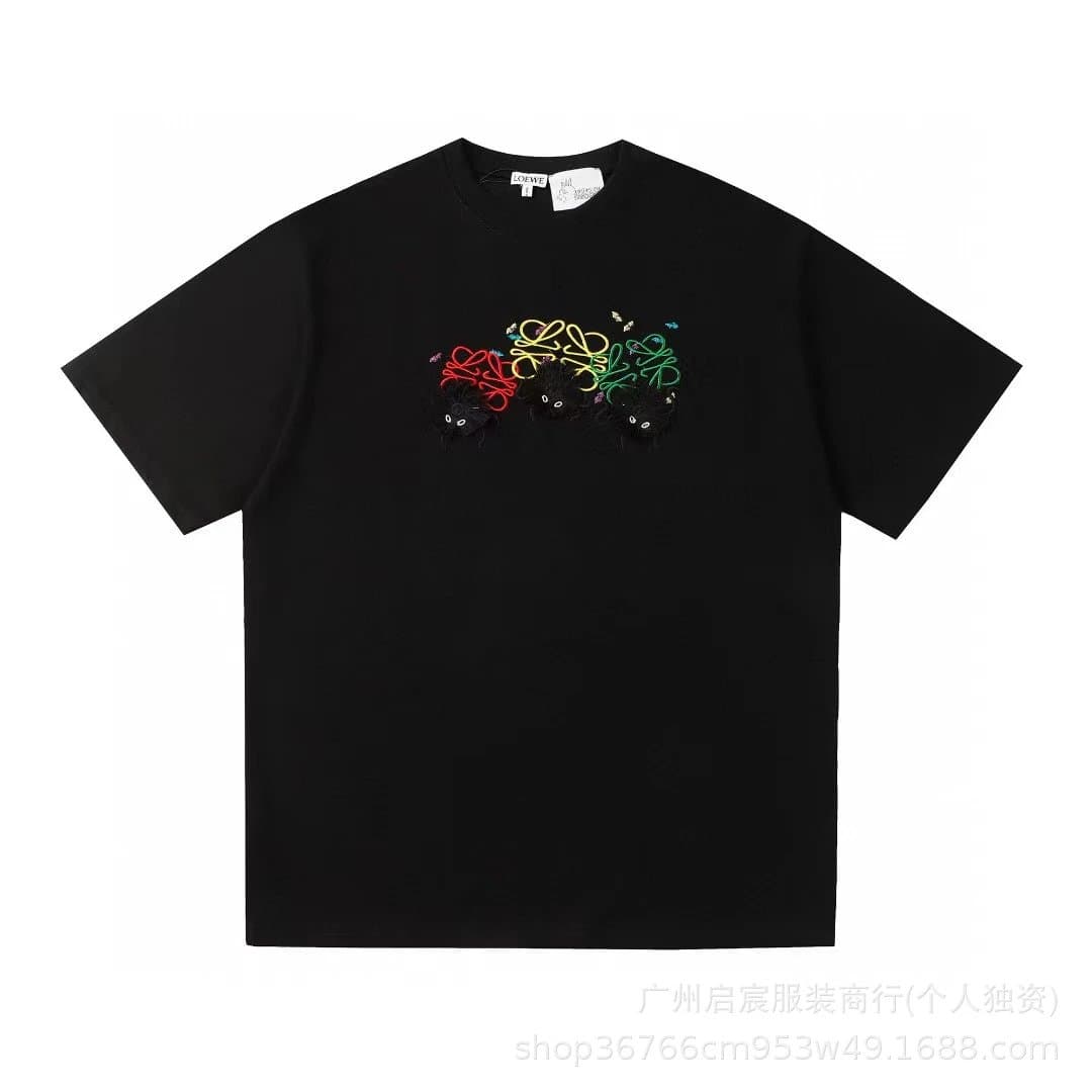 Loewe T-Shirt Embroidered Anagram Cats