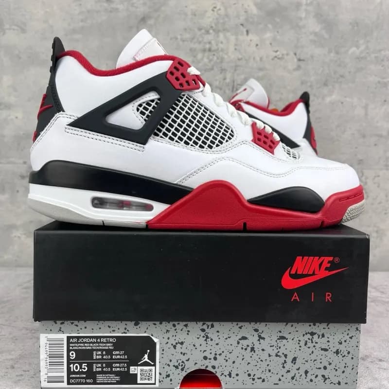 Air Jordan 4 Retro White/Red-Black