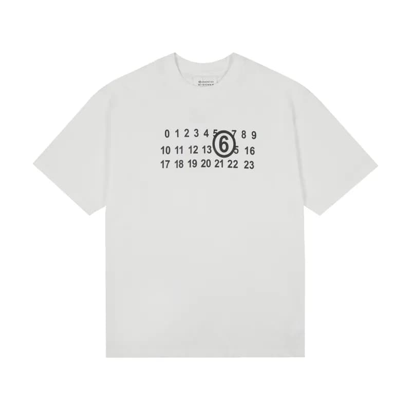 Maison Margiela Number 6 T-Shirt Numbers Print