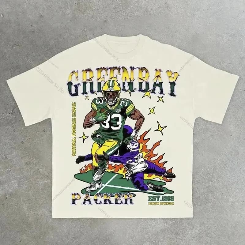 Green Bay Packers Graphic Tee NFL Football Art Print