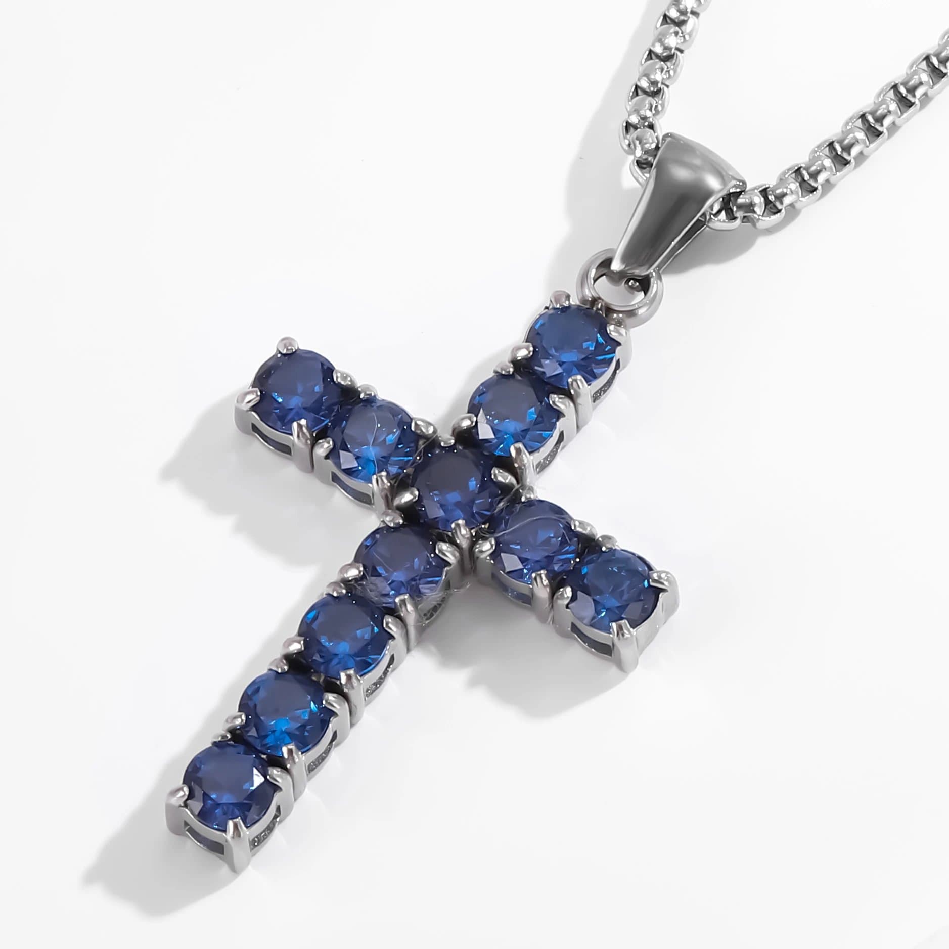 Chrome Hearts Cross Pendant Sapphire CZ