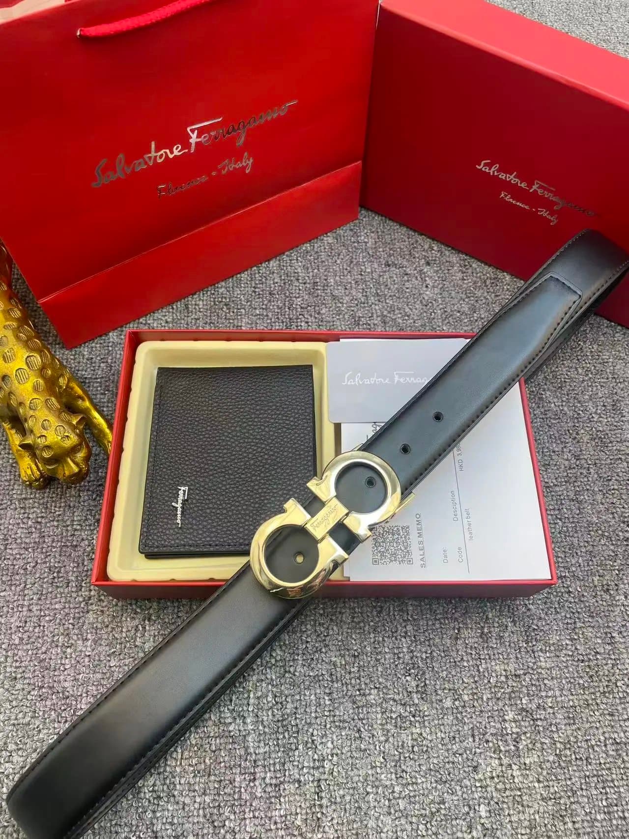 Ferragamo Gancini Belt Gold Buckle