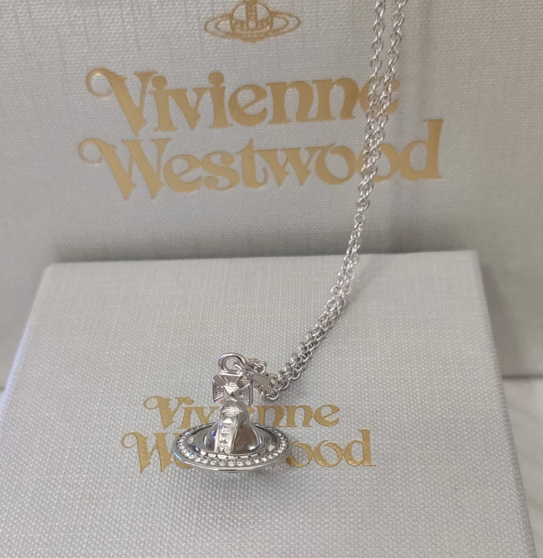 Vivienne Westwood Orb Pendant Necklace Crystal-Encrusted