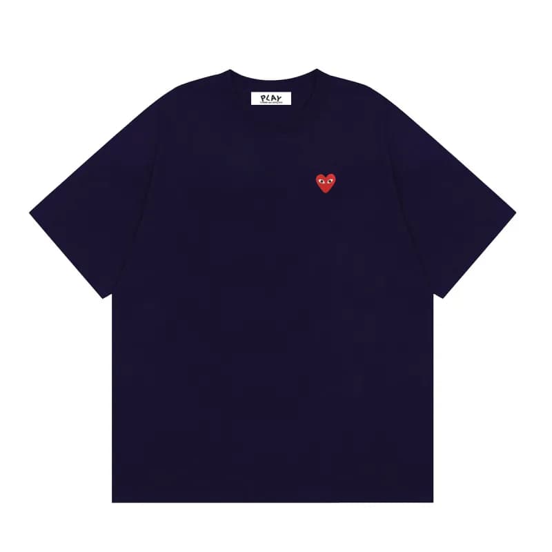 Comme des Garçons Heart Logo T-Shirt Light Blue with Red Heart — 03 black
