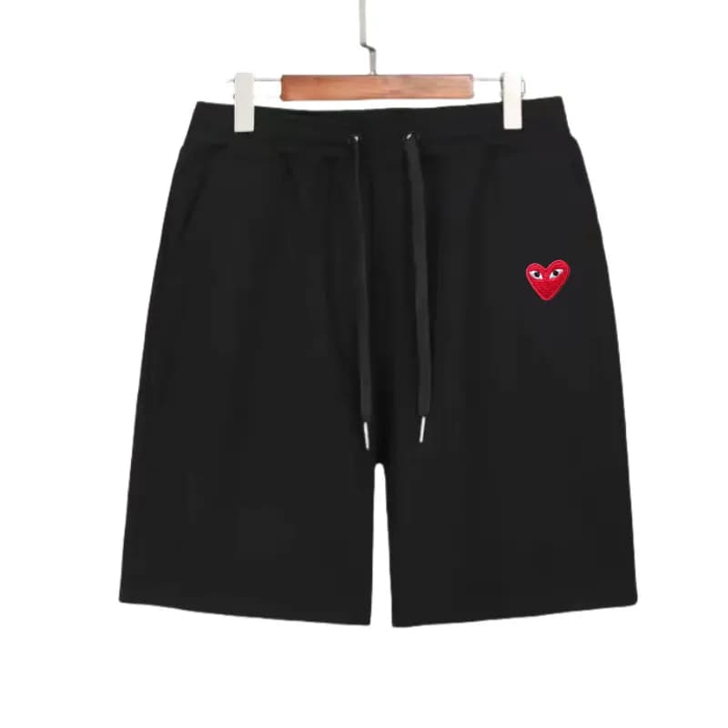Comme des Garçons Heart Logo Shorts Red Heart Embroidery