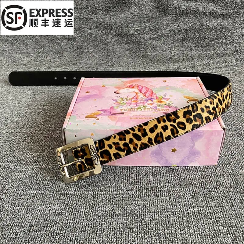 Chrome Hearts Leopard Print Belt Animal Print