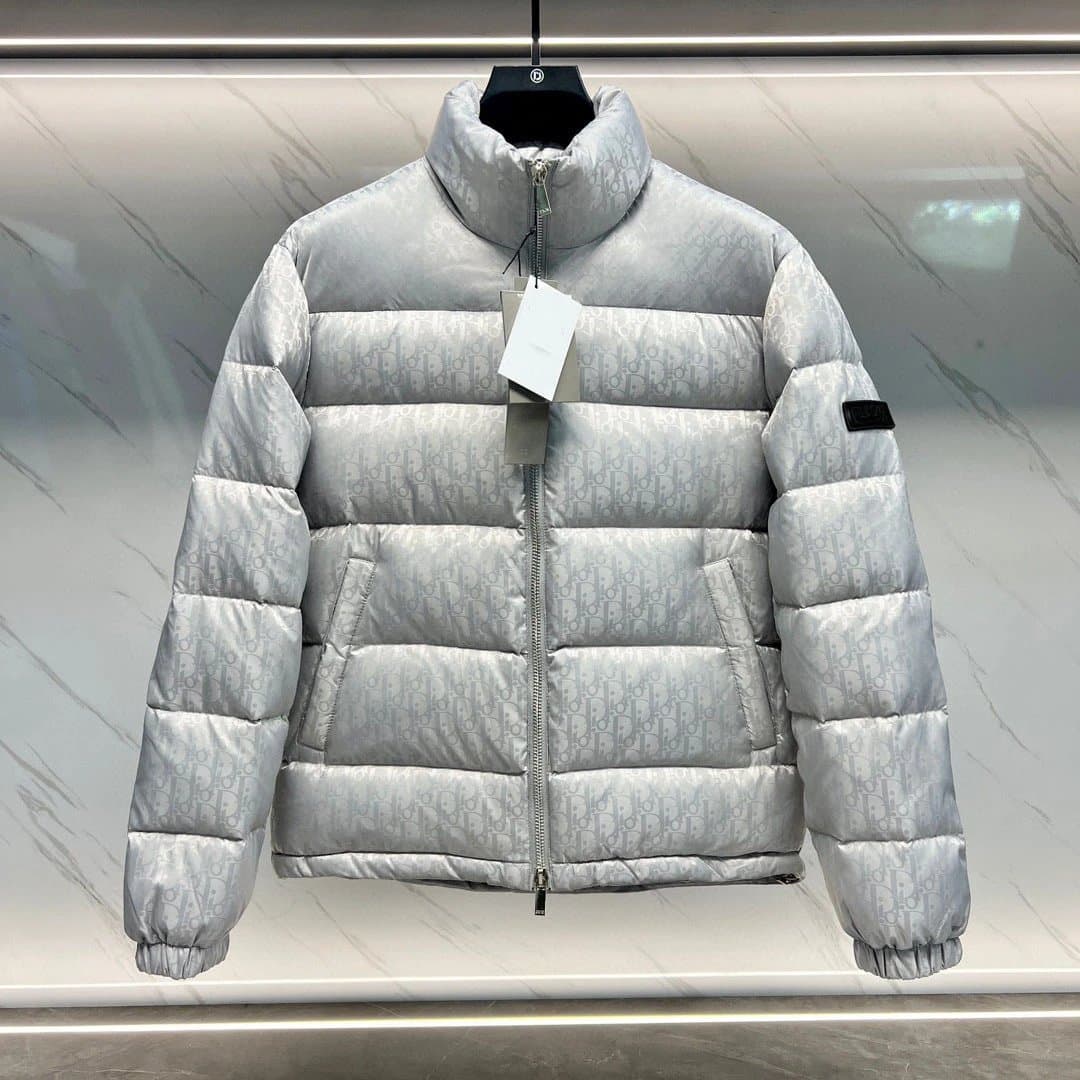 Dior Puffer Jacket Oblique Logo Print