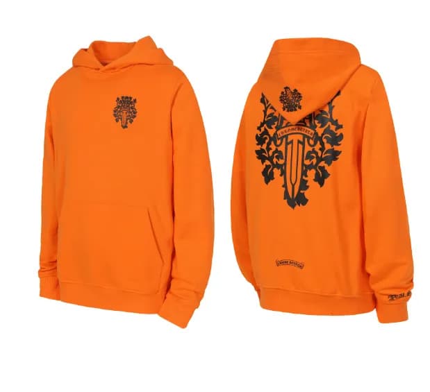 Chrome Hearts Hooded Sweatshirt Ornate Shield Print