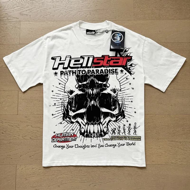 Hellstar Graphic Tee Flame Logo — 5603 白色
