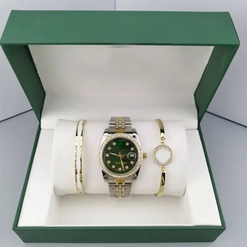 Rolex Datejust Green Dial Diamond Bezel