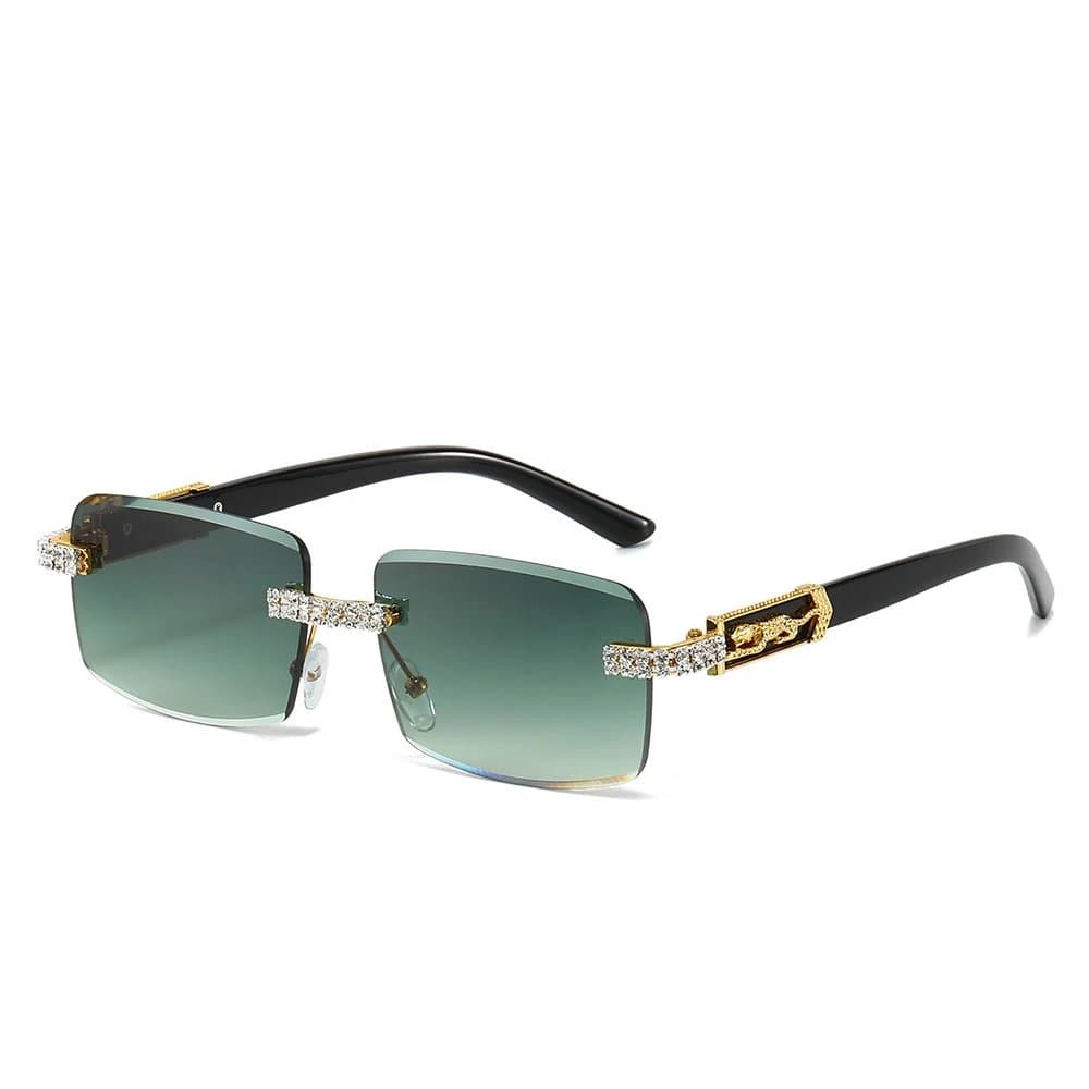 Chrome Hearts Rimless Sunglasses Crystal-Embellished Panther