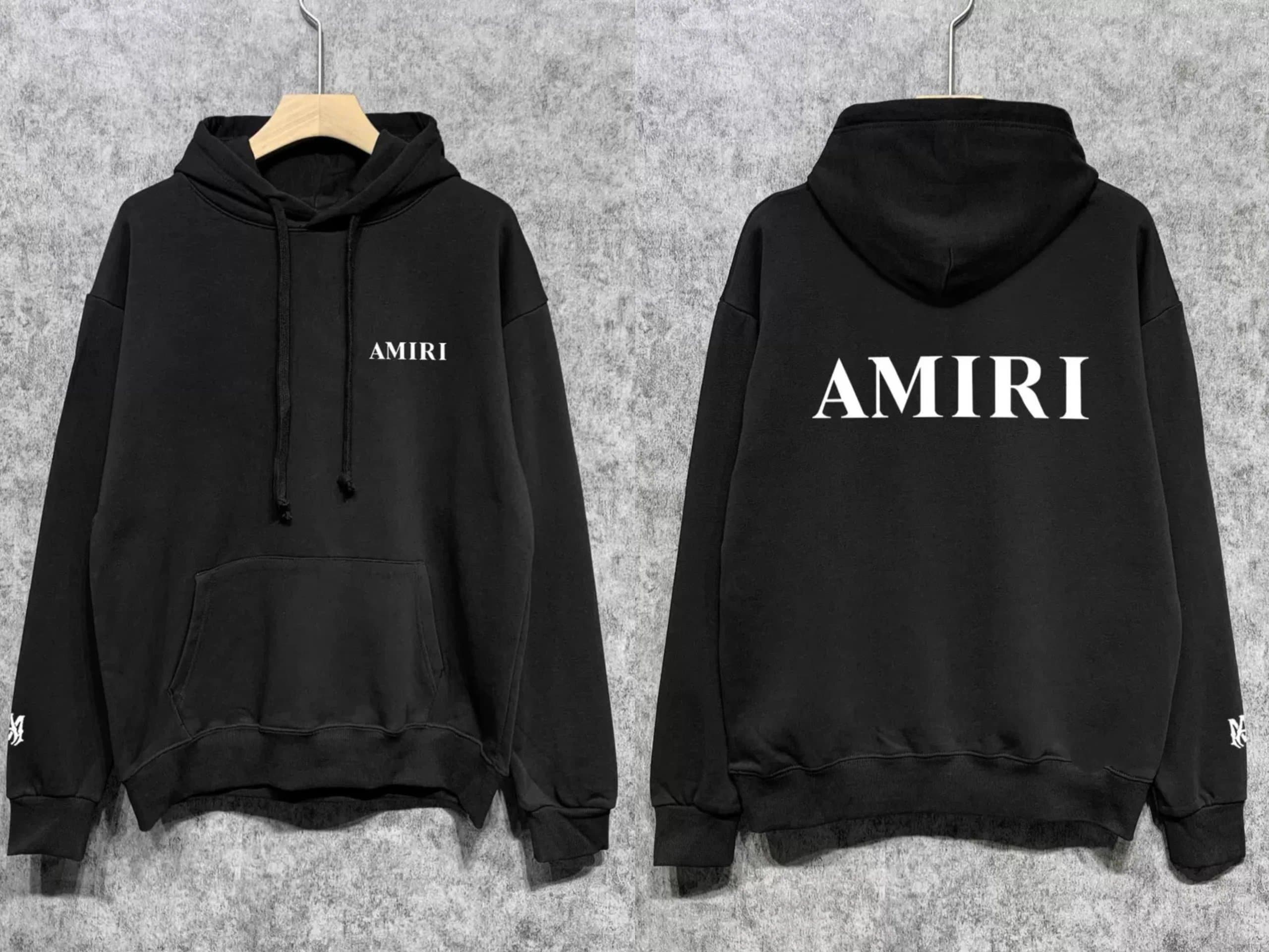 Logo Hoodie Black with White AMIRI Logo